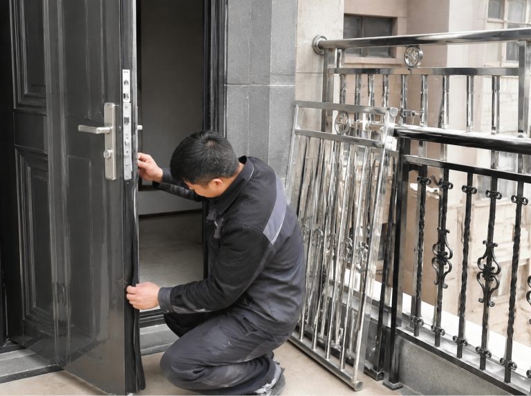 林甸县白钢铁艺护栏与防盗门隔音处理